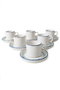 Hermia Juego de tazas de té de 12 piezas Blanco, Azul y Verde